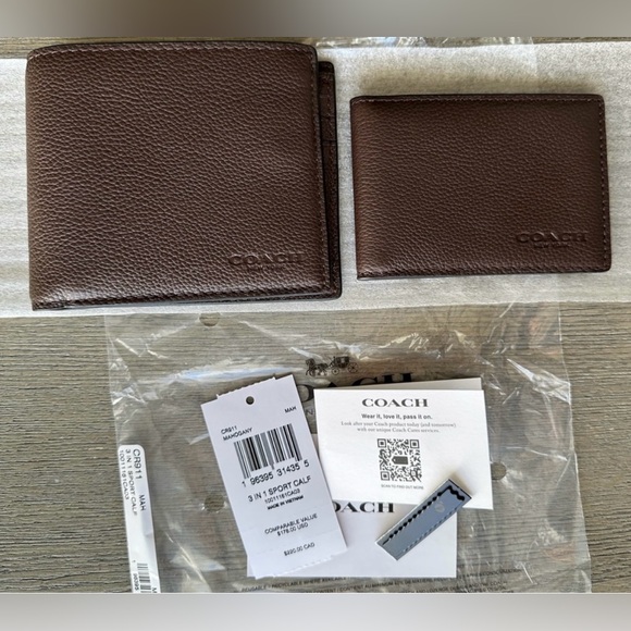 Coach 3-in-1 Men’s Wallet - Sport Calf Leather, NWT - Picture 3 of 17